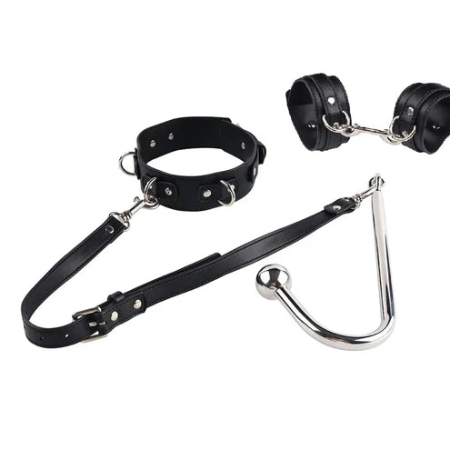 with Elegant and Hook Beaded Cuffs Anal Collar 5334 0401